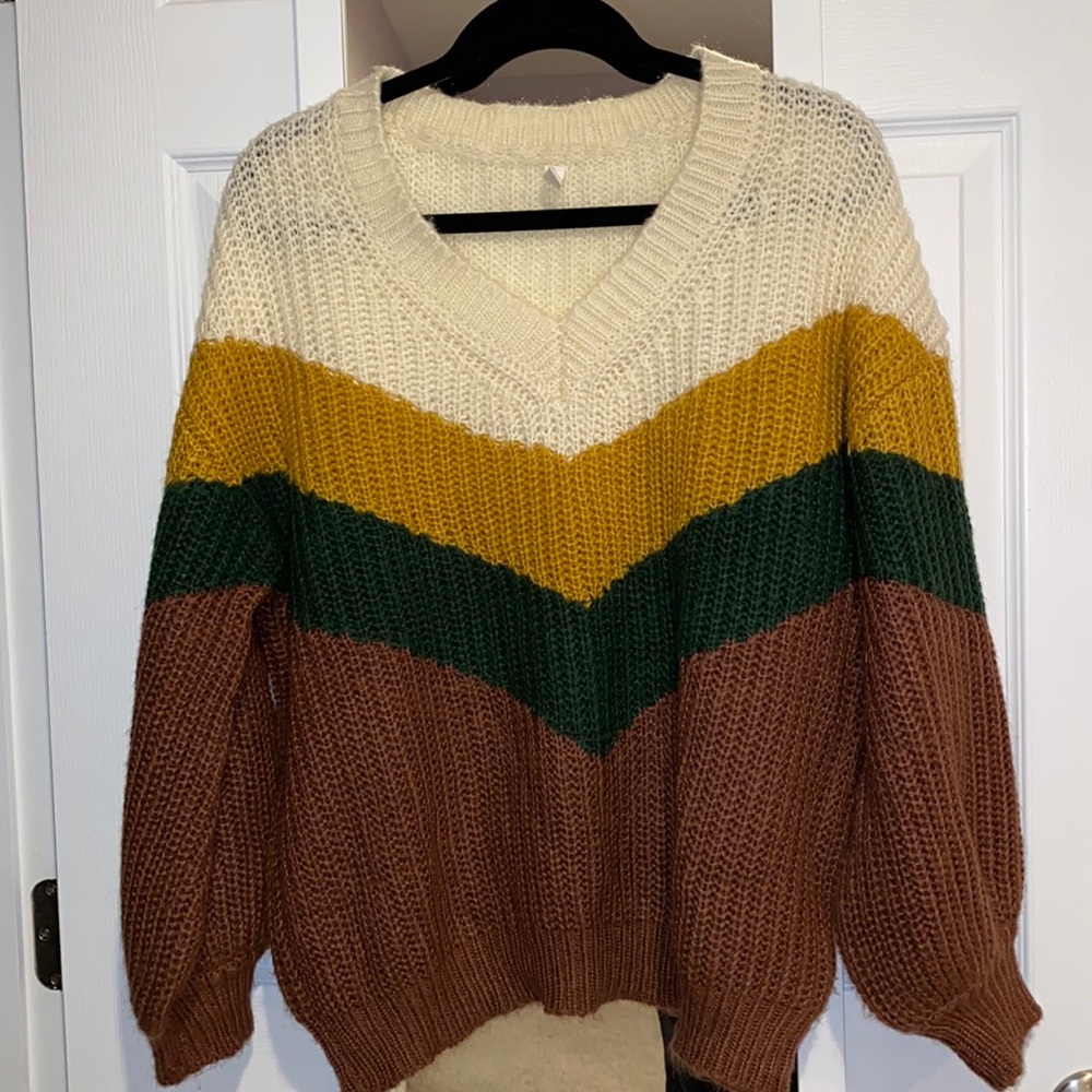 Chevron Color Block Sweater